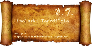 Misolszki Tarzícia névjegykártya